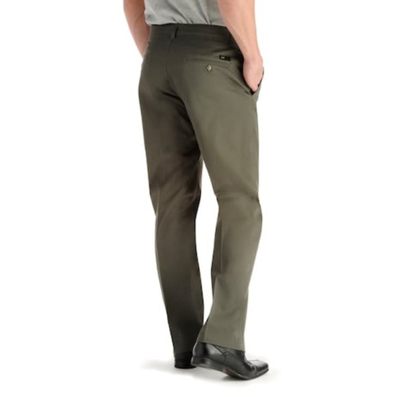 Men's Lee Custom Fit Straight Fit Flat Front Pants - Picture 1 of 6